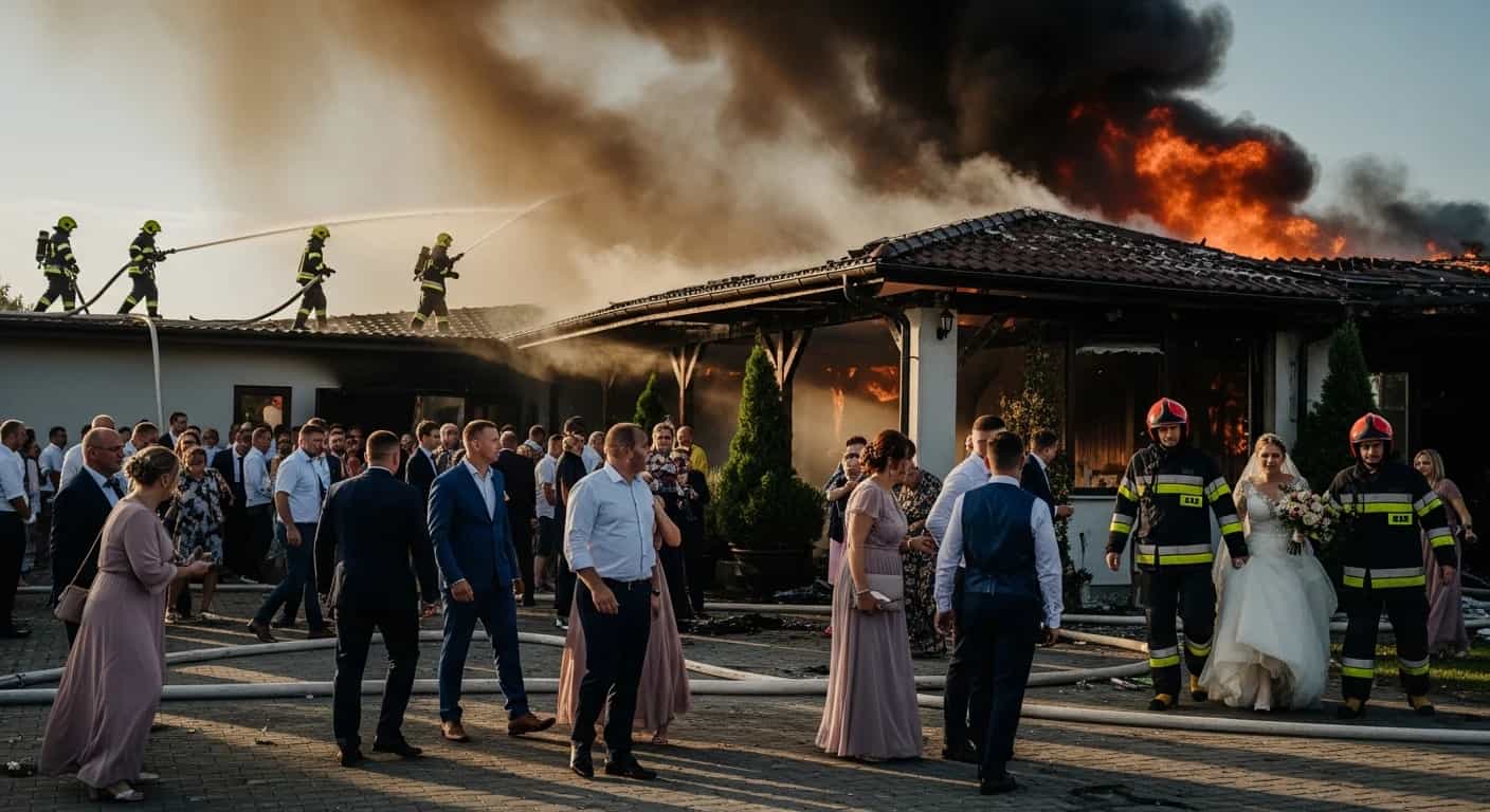 Dramatyczny pożar przerwał wesele w Targanicach - ewakuowano stu gości