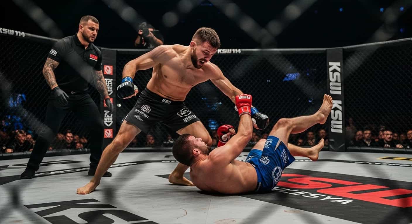 Szymon Bajor przegrał przez spektakularny nokaut z Arkadiuszem Wrzoskiem na KSW 114