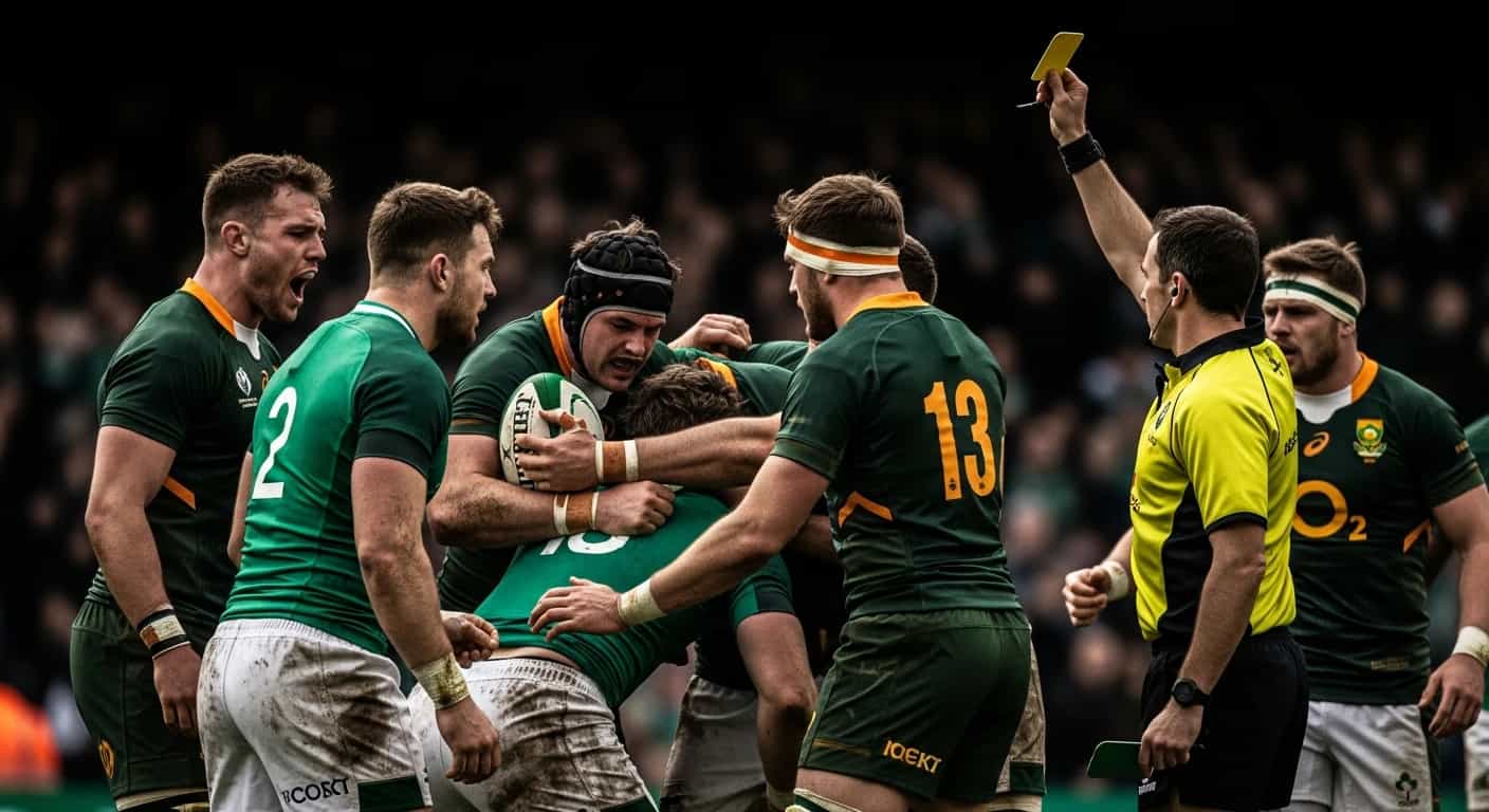 Irlandia przegrywa z RPA w chaotycznym meczu pełnym żółtych kartek