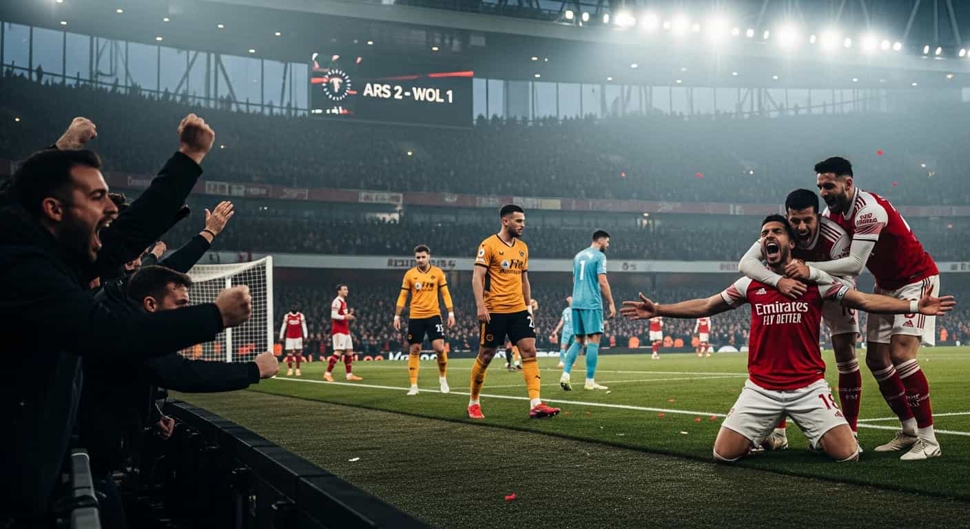 Arsenal pokonuje Wolves 2-1 po dramatycznym końcu meczu na Emirates Stadium