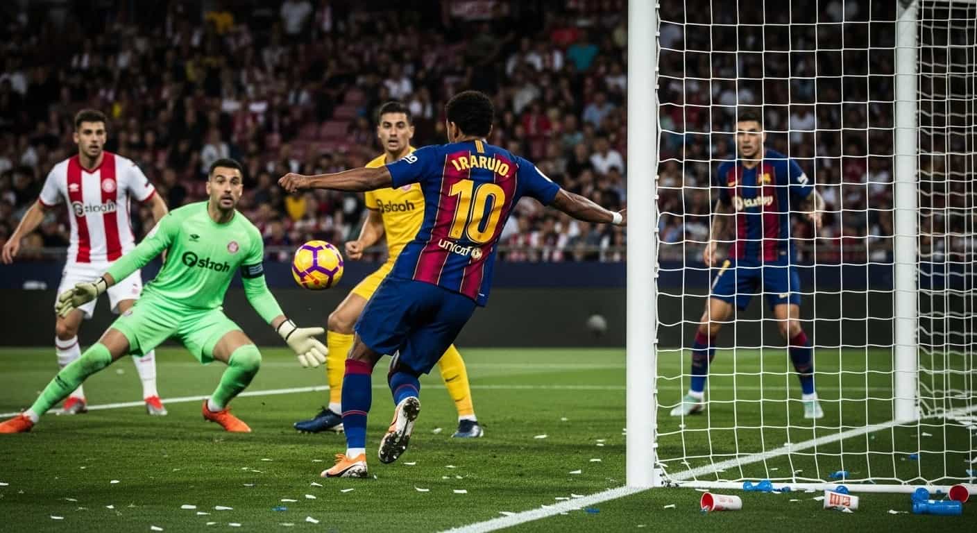 Barcelona pokonuje Gironę 2-1 dzięki golowi Araújo w doliczonym czasie gry