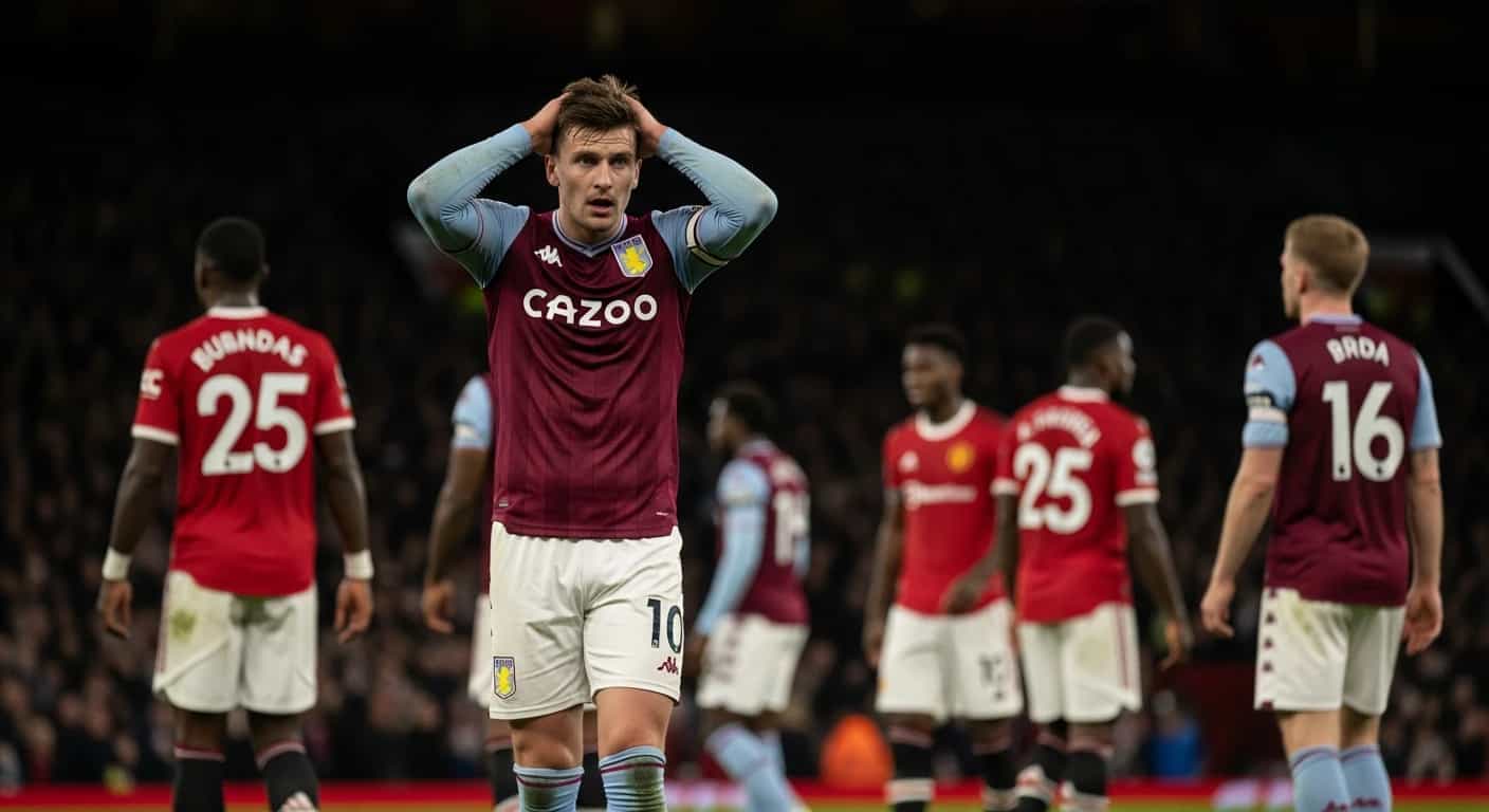 Aston Villa pokonuje Manchester United 2-1 - Cash z błędem, ale Villa kontynuuje passę zwycięstw