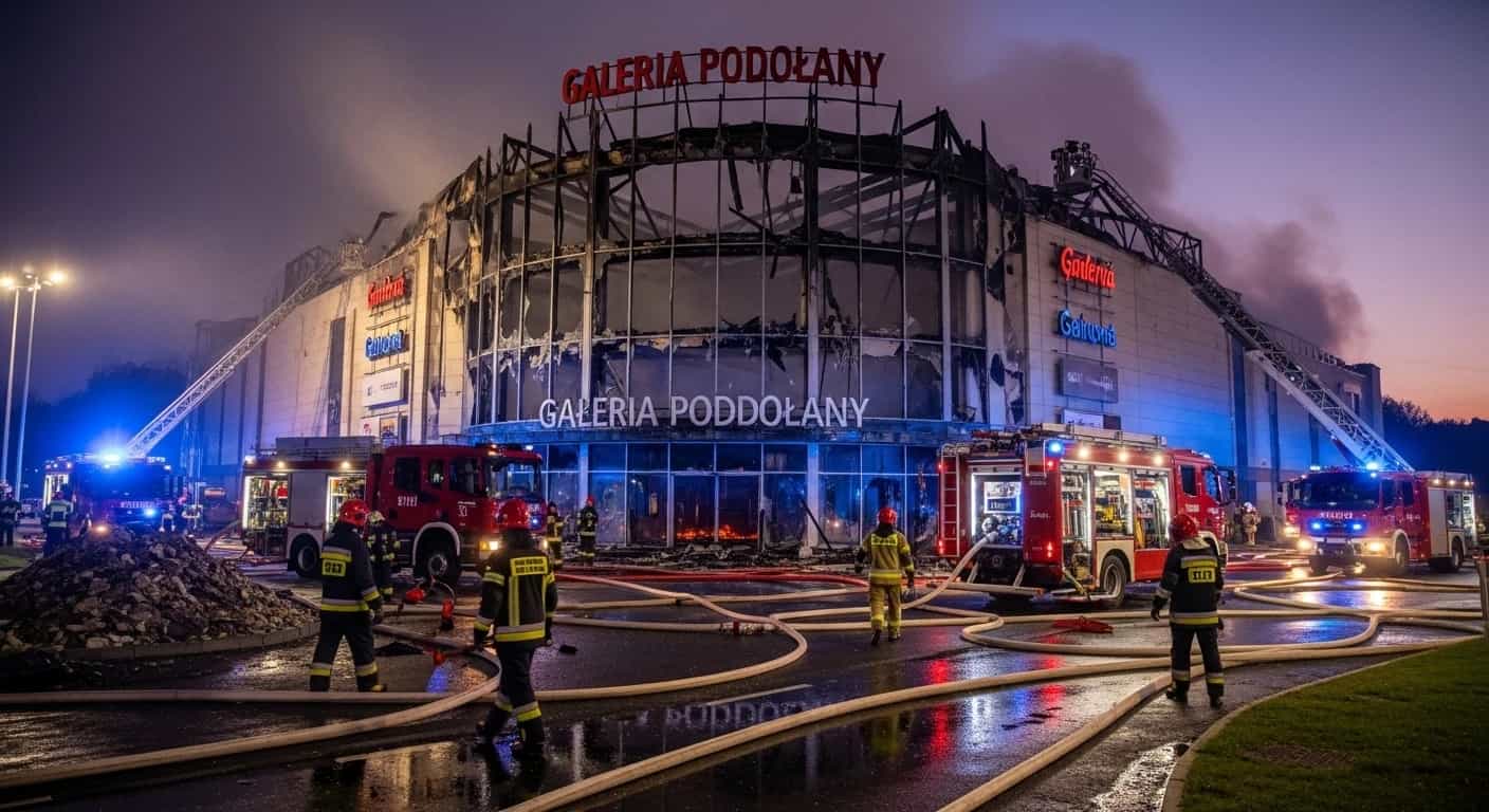 Dramatyczny pożar w Galerii Podolany w Poznaniu - strażacy walczyli przez całą noc