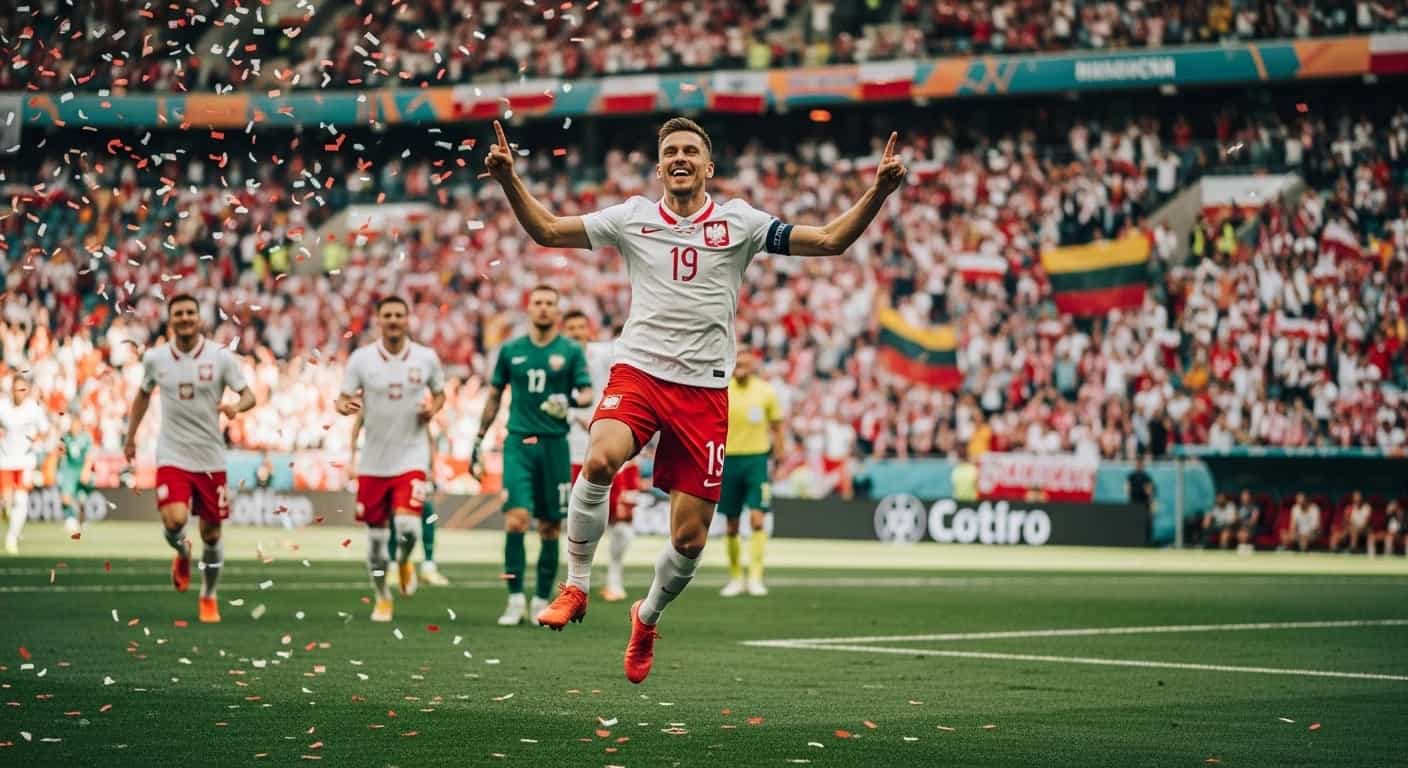 Reprezentacja Polski pokonała Litwę 2:0 - Szymański bohaterem meczu w Kownie