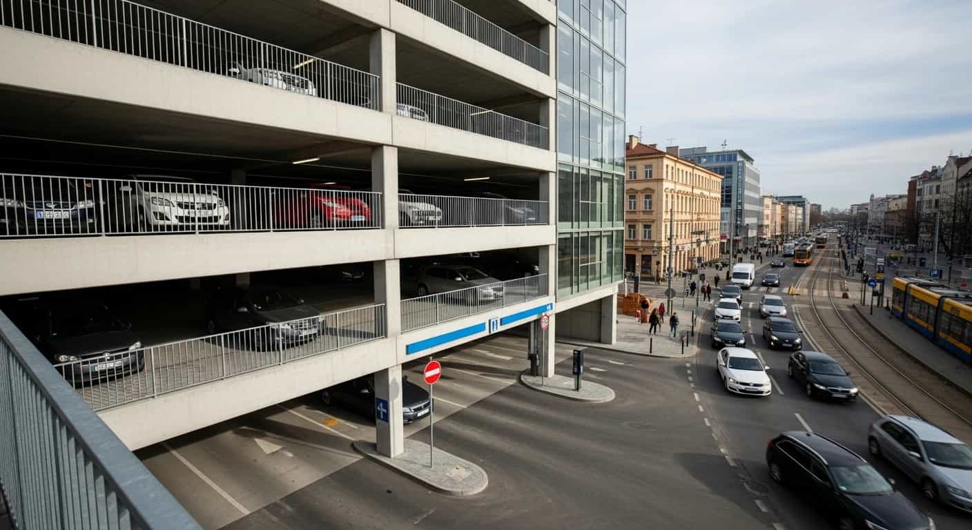 Nowy parking w Szczecinie świeci pustkami mimo zatłoczonych ulic - mieszkańcy narzekają na wysokie ceny