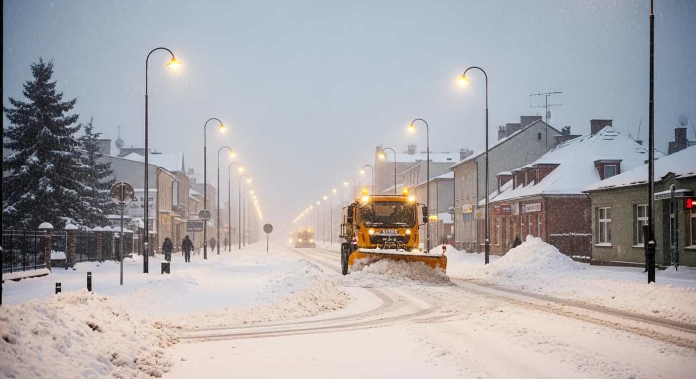 Intensywne opady śniegu nadciągają nad Nowy Sącz - służby miejskie w pogotowiu