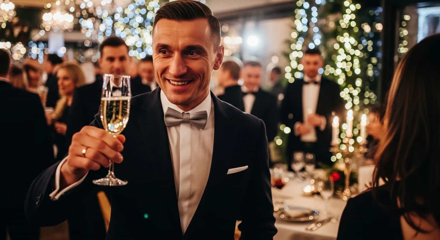 Radosław Majdan bawi się na ekskluzywnej sylwestrowej imprezie w Zakopanem