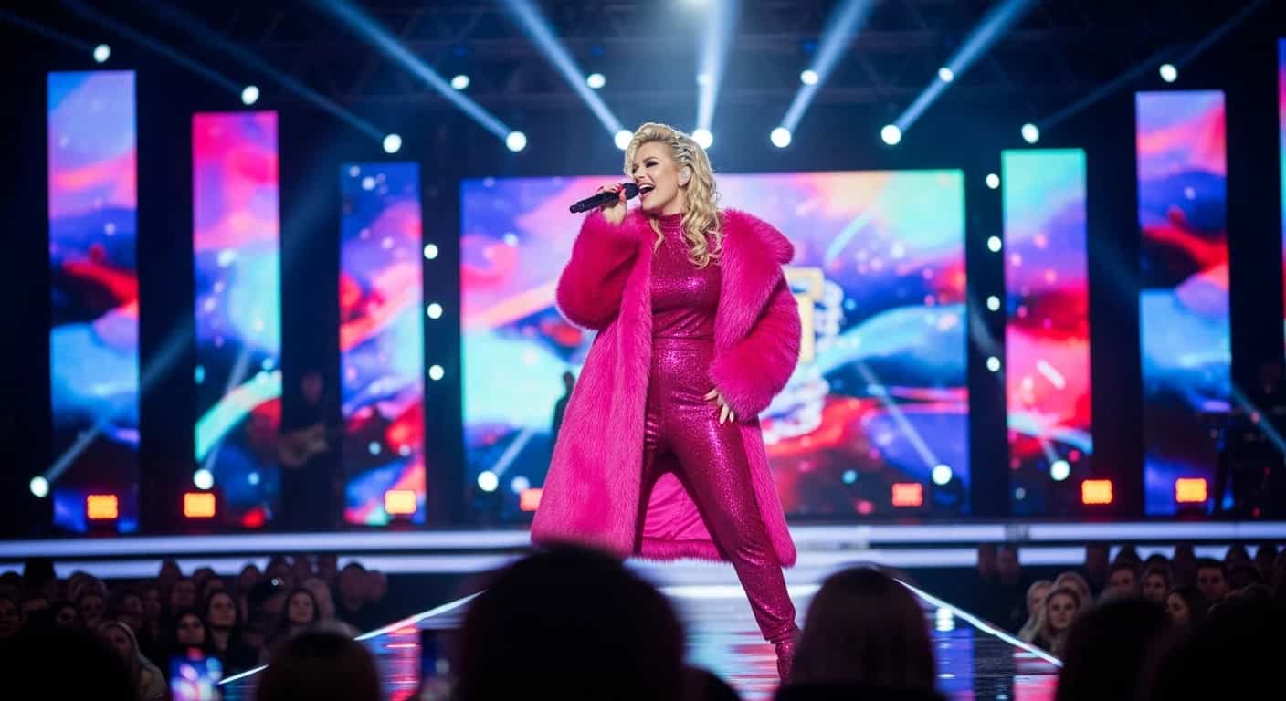 Doda zachwyciła na Sylwestrze z Dwójką w spektakularnym różowym kombinezonie i futrze