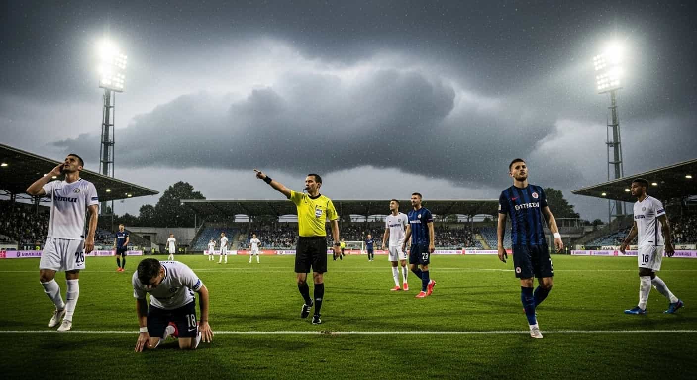 Sparta Praga przerwała mecz z Rijeką z powodu ekstremalnych warunków pogodowych