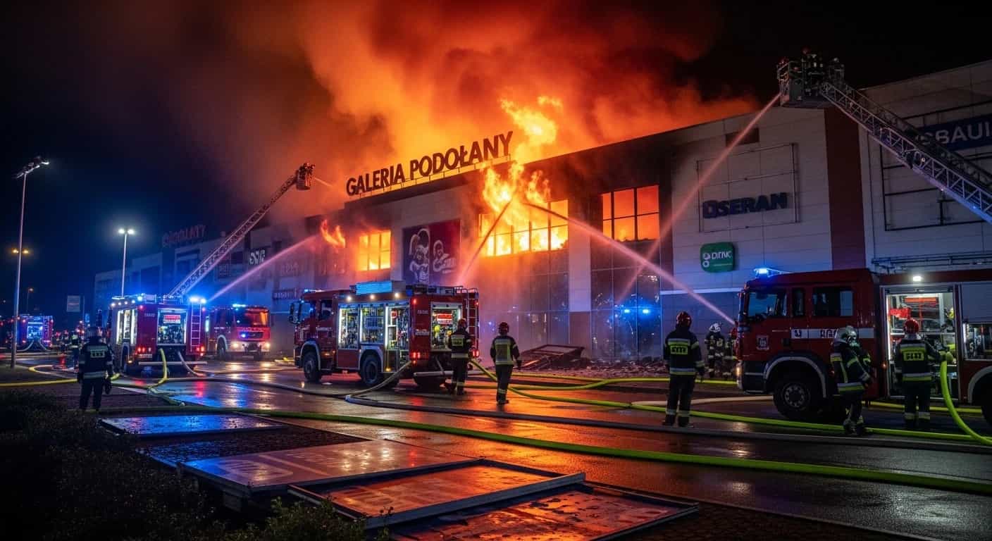 Dramatyczny pożar w Galerii Podolany w Poznaniu - strażacy walczyli z żywiołem przez całą noc