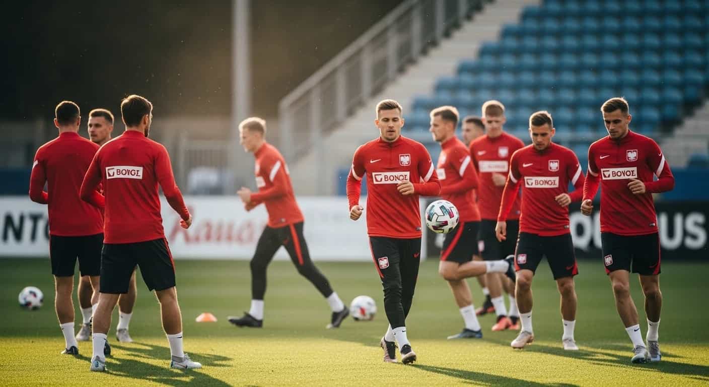 Reprezentacja Polski z ustalonym składem na mecz eliminacyjny z Litwą w Kownie