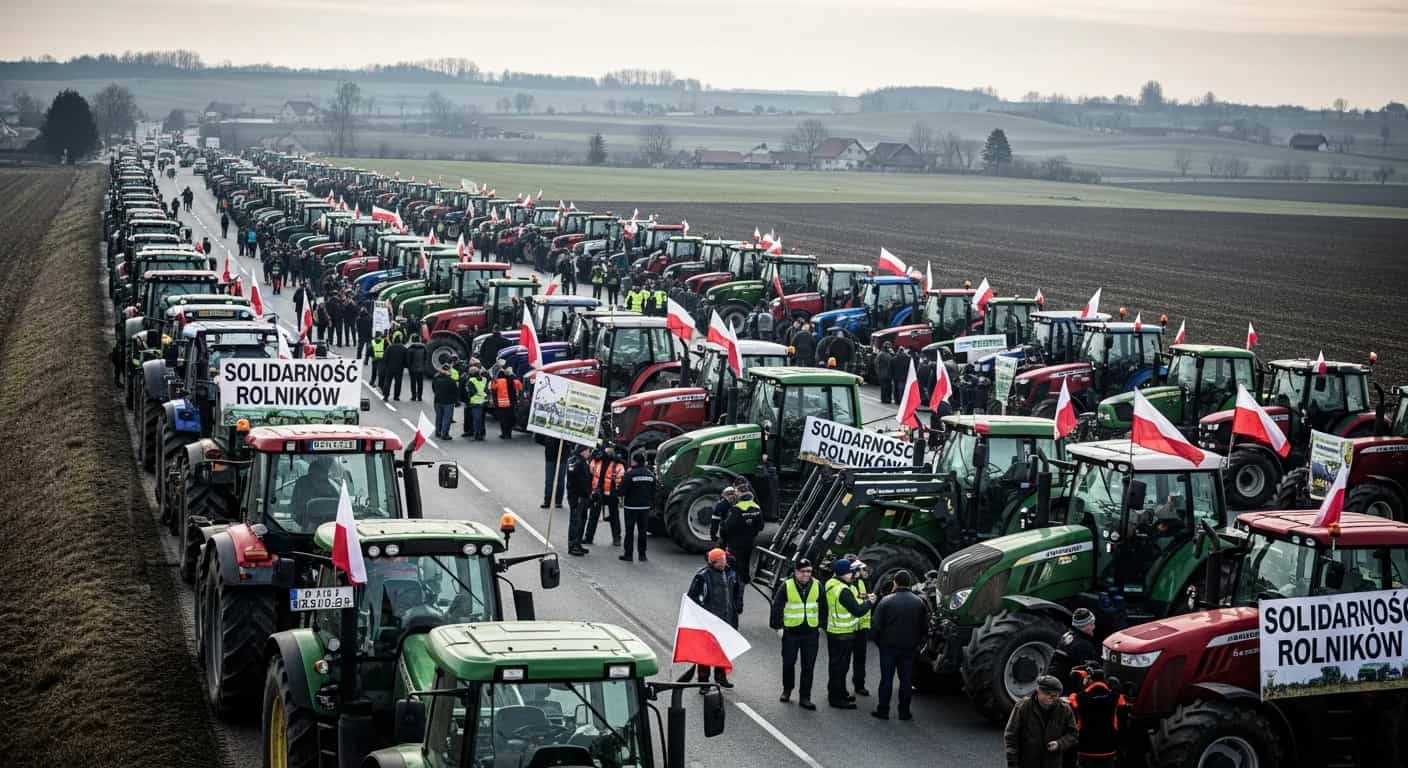 Rolnicy protestują 30 grudnia przeciwko umowie UE-Mercosur - mapa blokad w całej Polsce
