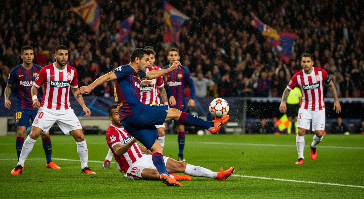 Barcelona pokonuje Olympiacos 1-0 w Lidze Mistrzów dzięki bramce Fermína Lópeza