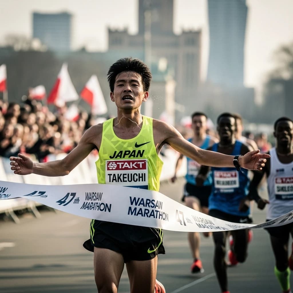 Japończyk Takeuchi triumfuje w 47. Maratonie Warszawskim, Polacy z tytułami mistrzowskimi