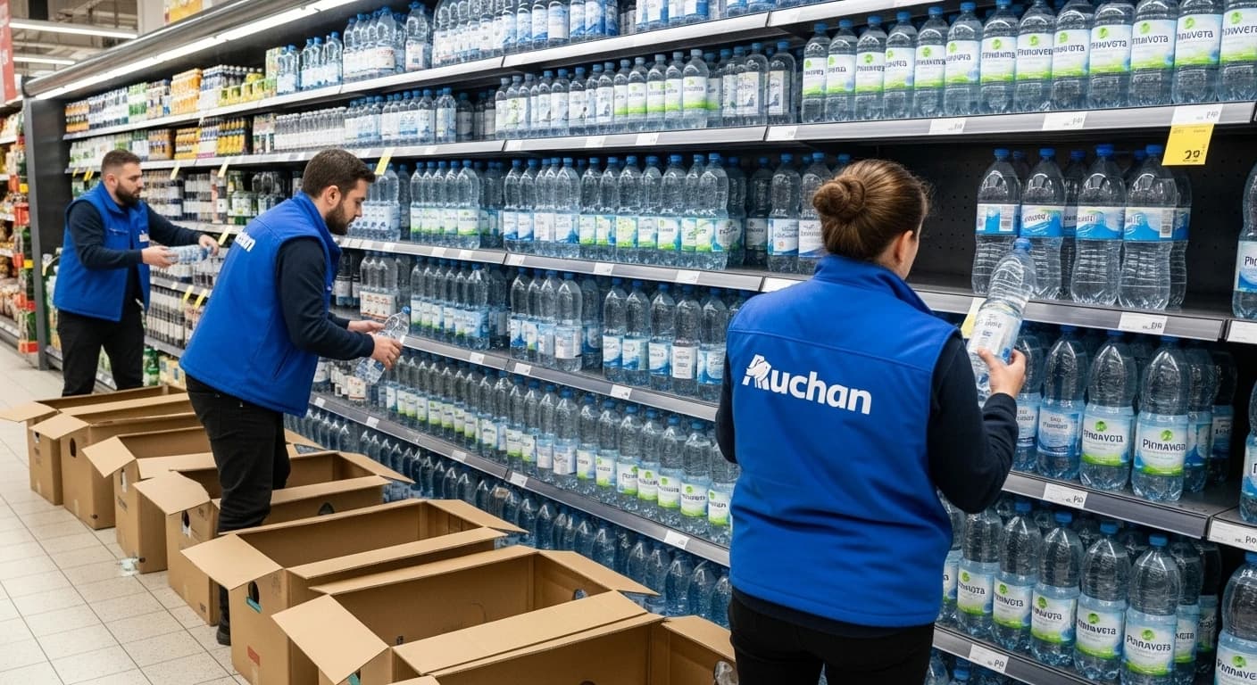 Pilne wycofanie wody Primavera ze sklepów Auchan - wykryto nieprawidłowości mikrobiologiczne