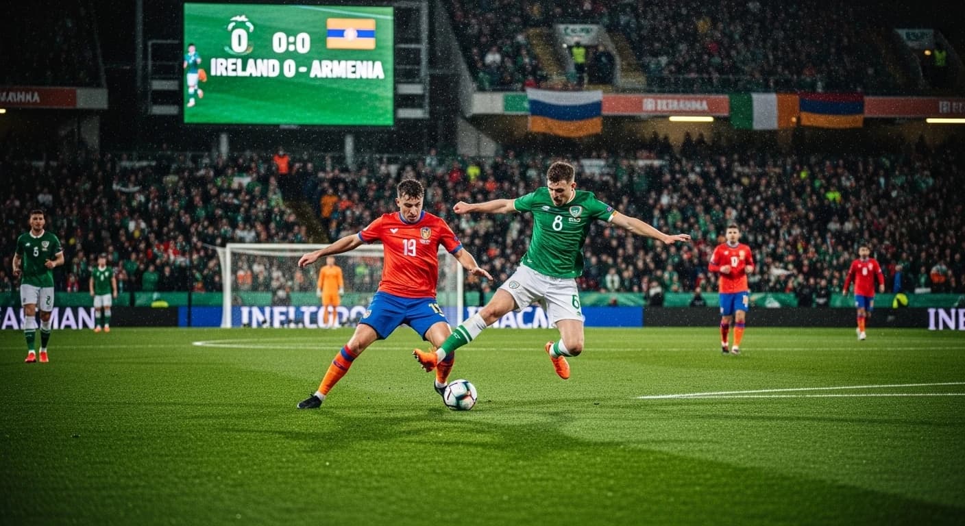 Irlandia walczy o przetrwanie w eliminacjach - bezbramkowy remis z Armenią w pierwszej połowie