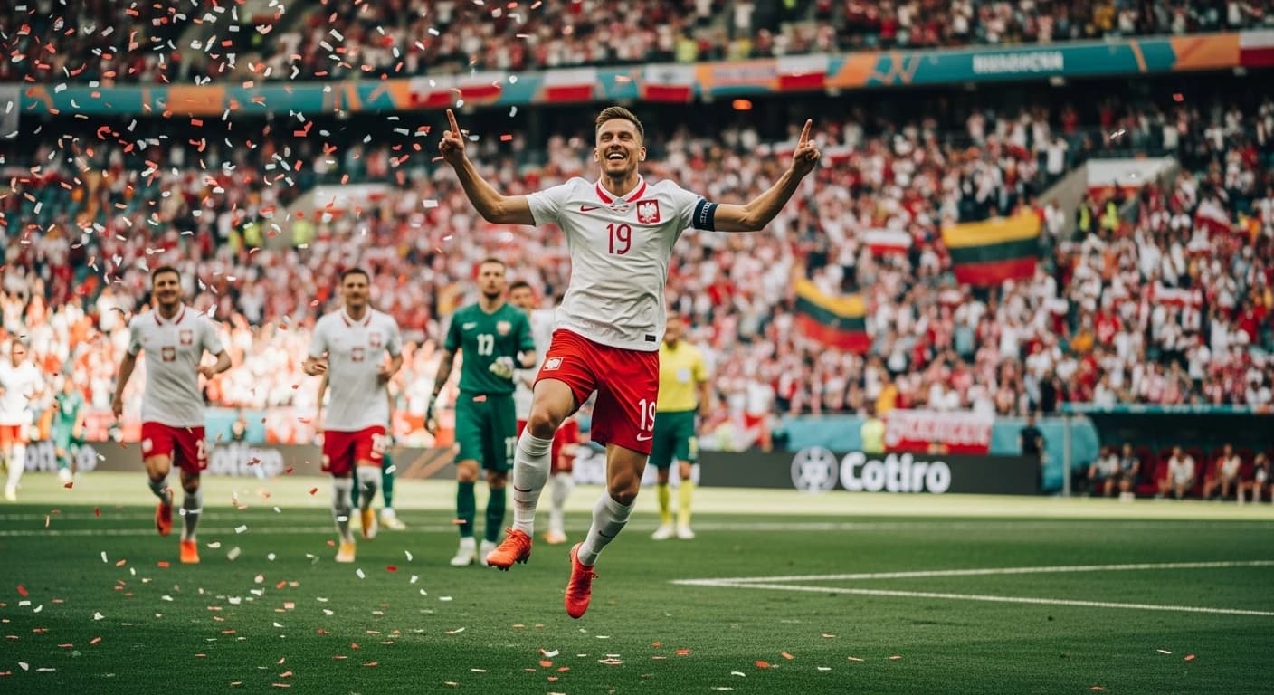 Reprezentacja Polski pokonała Litwę 2:0 - Szymański bohaterem meczu w Kownie