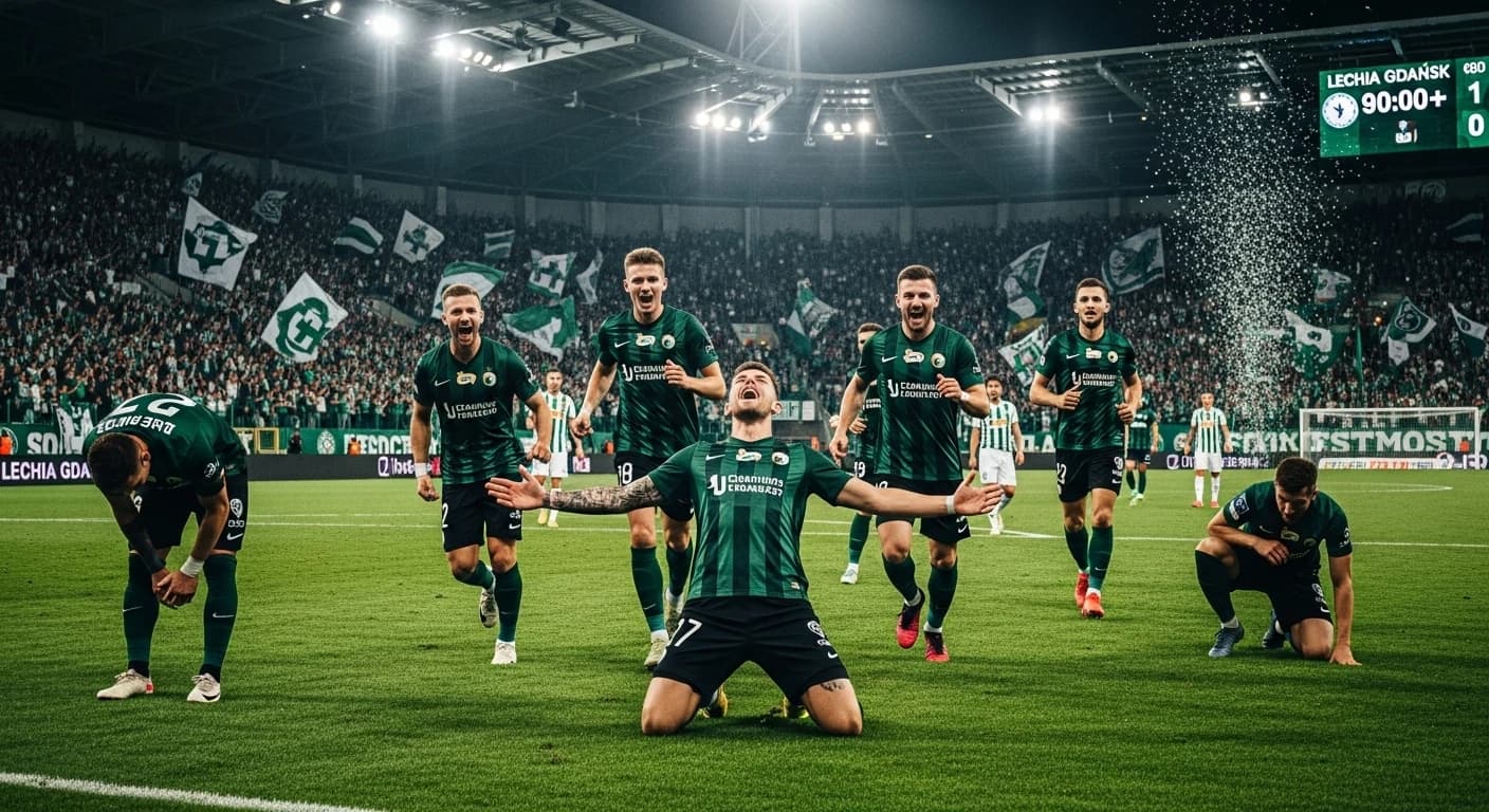 Lechia Gdańsk wygrywa w ostatniej akcji meczu i opuszcza dno tabeli