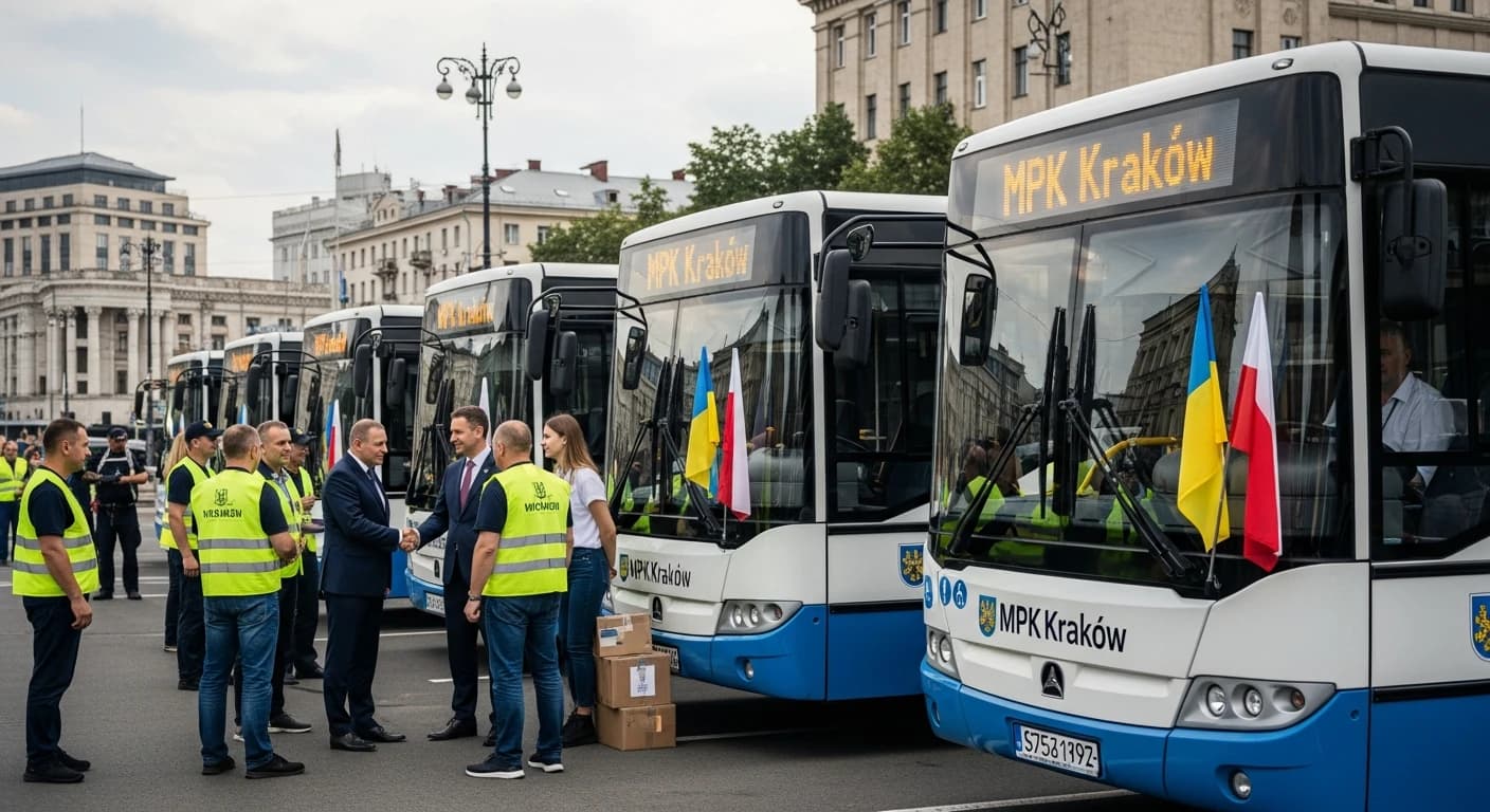 MPK Kraków przekazało pięć autobusów do Kijowa w ramach pomocy humanitarnej