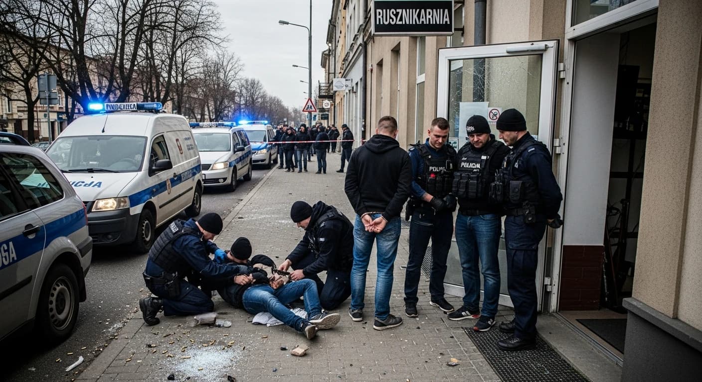 Policja zatrzymała pięć osób po strzelaninie w rusznikarni w Smogorzewie
