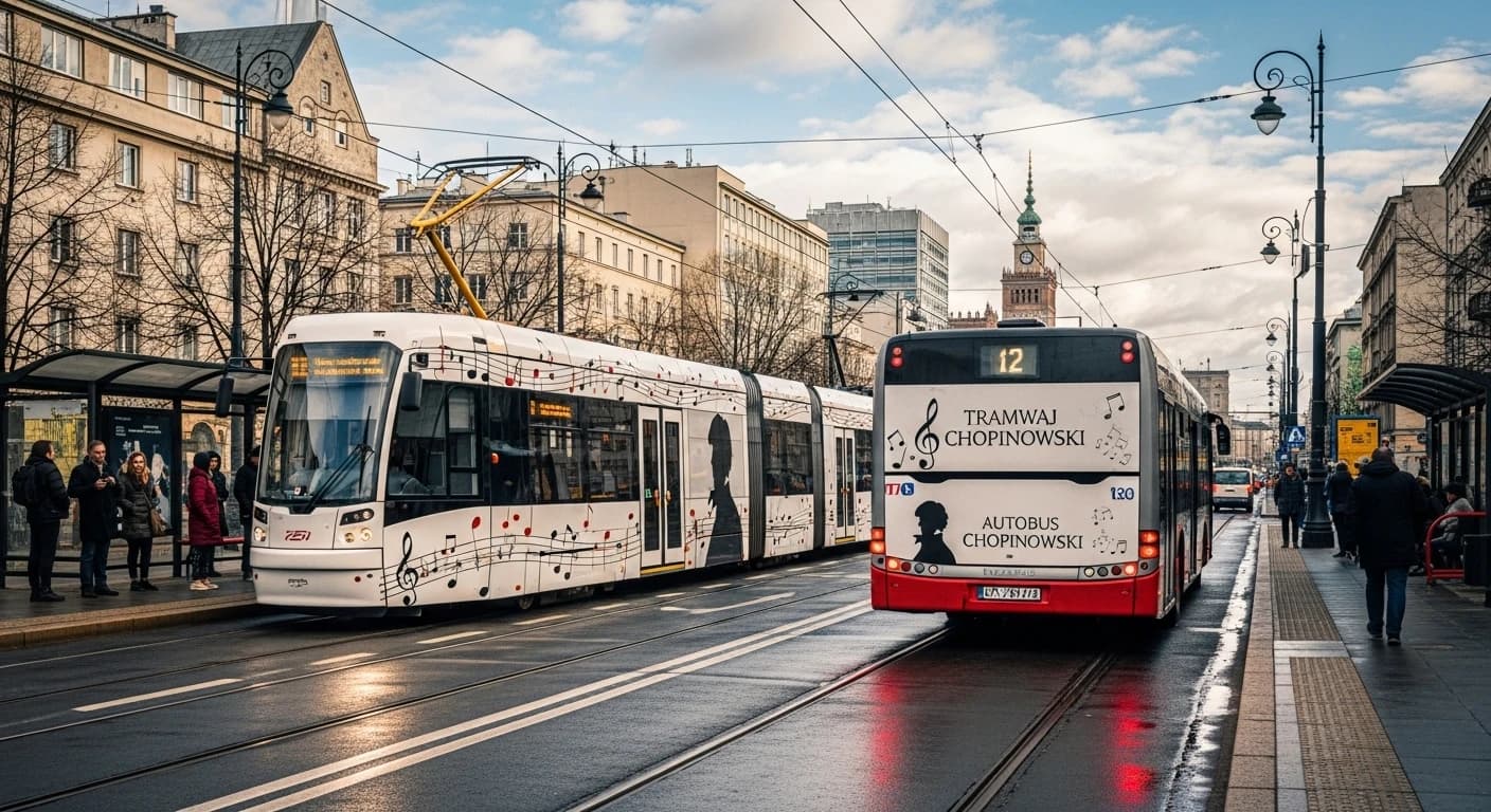 Chopinowski tramwaj i autobus z muzyką kompozytora kursują po Warszawie