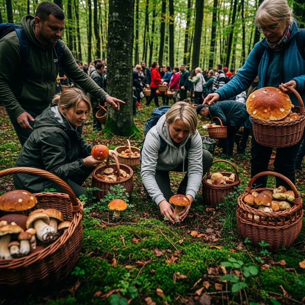 Grzybowy szał w polskich lasach - setki zbieraczy i rekordowe zbiory borowików
