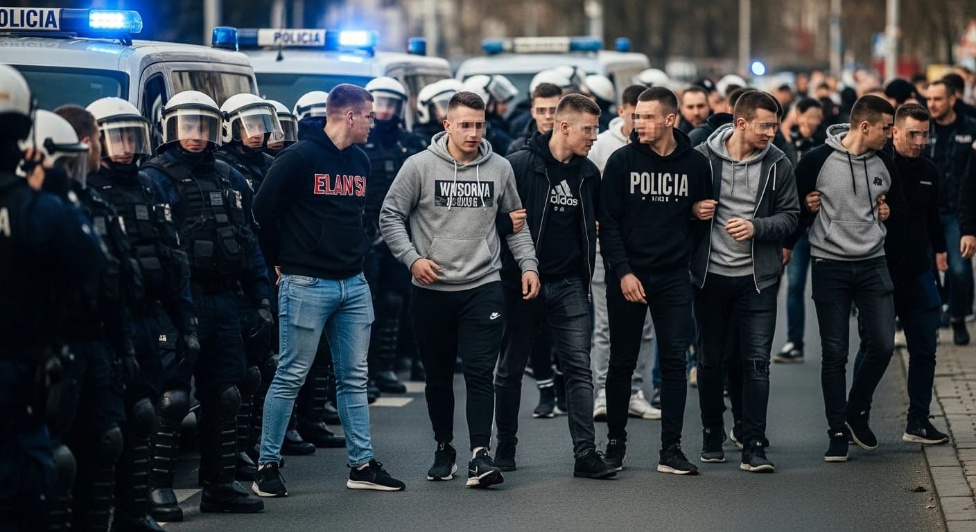 Policyjne działania przed derbami Zawisza Bydgoszcz - Elana Toruń zatrzymały grupę pseudokibiców