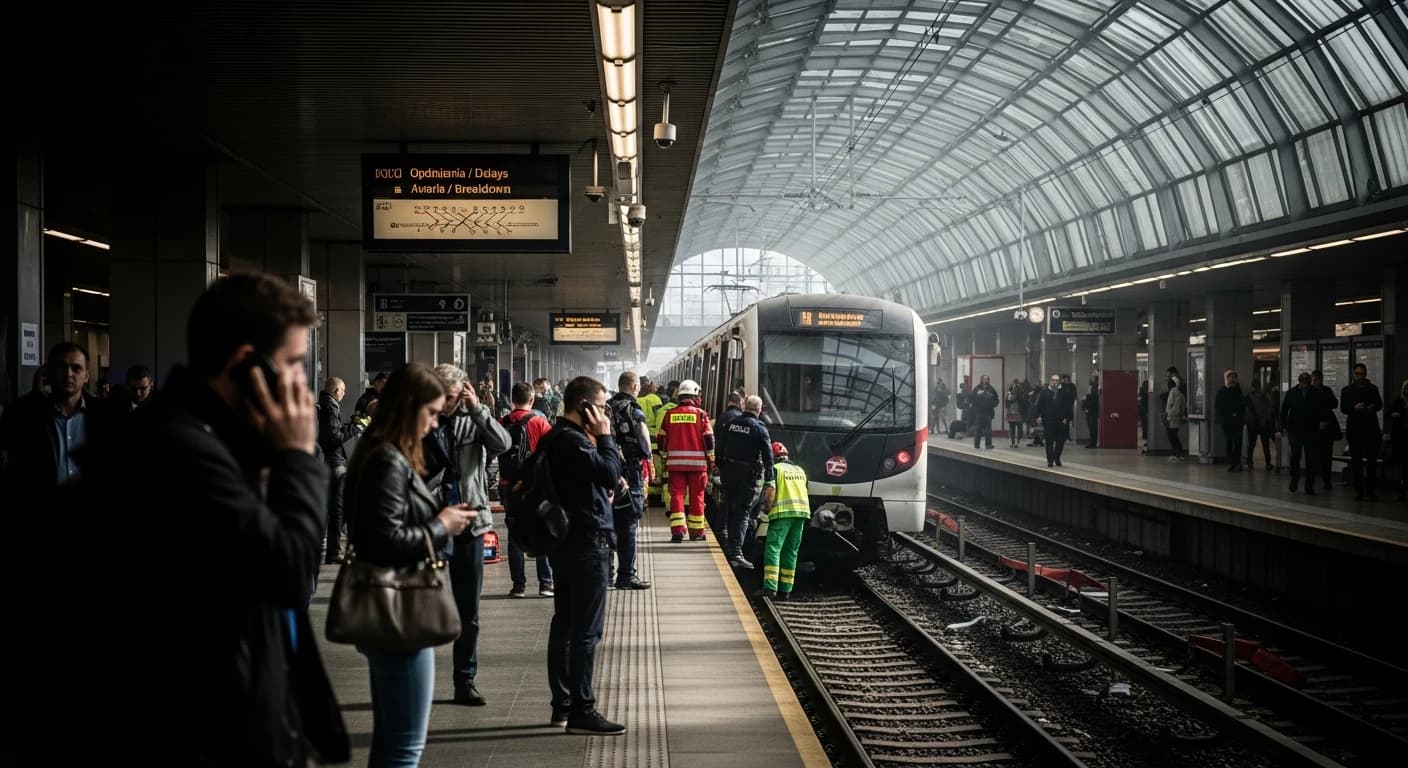 Wypadek w metrze na stacji Centrum sparaliżował komunikację w Warszawie