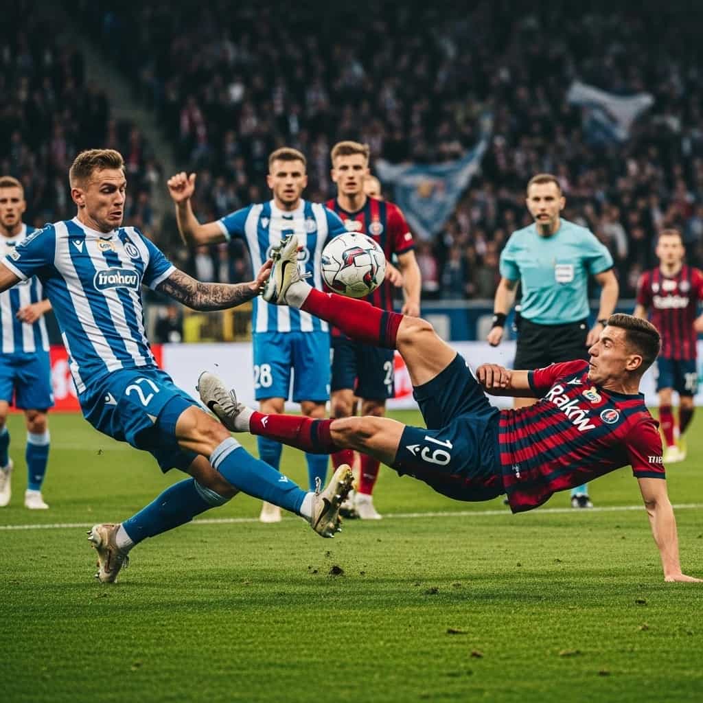 Emocjonujący remis Rakowa z Lechem - osiem bramek i pięć interwencji VAR w hicie Ekstraklasy