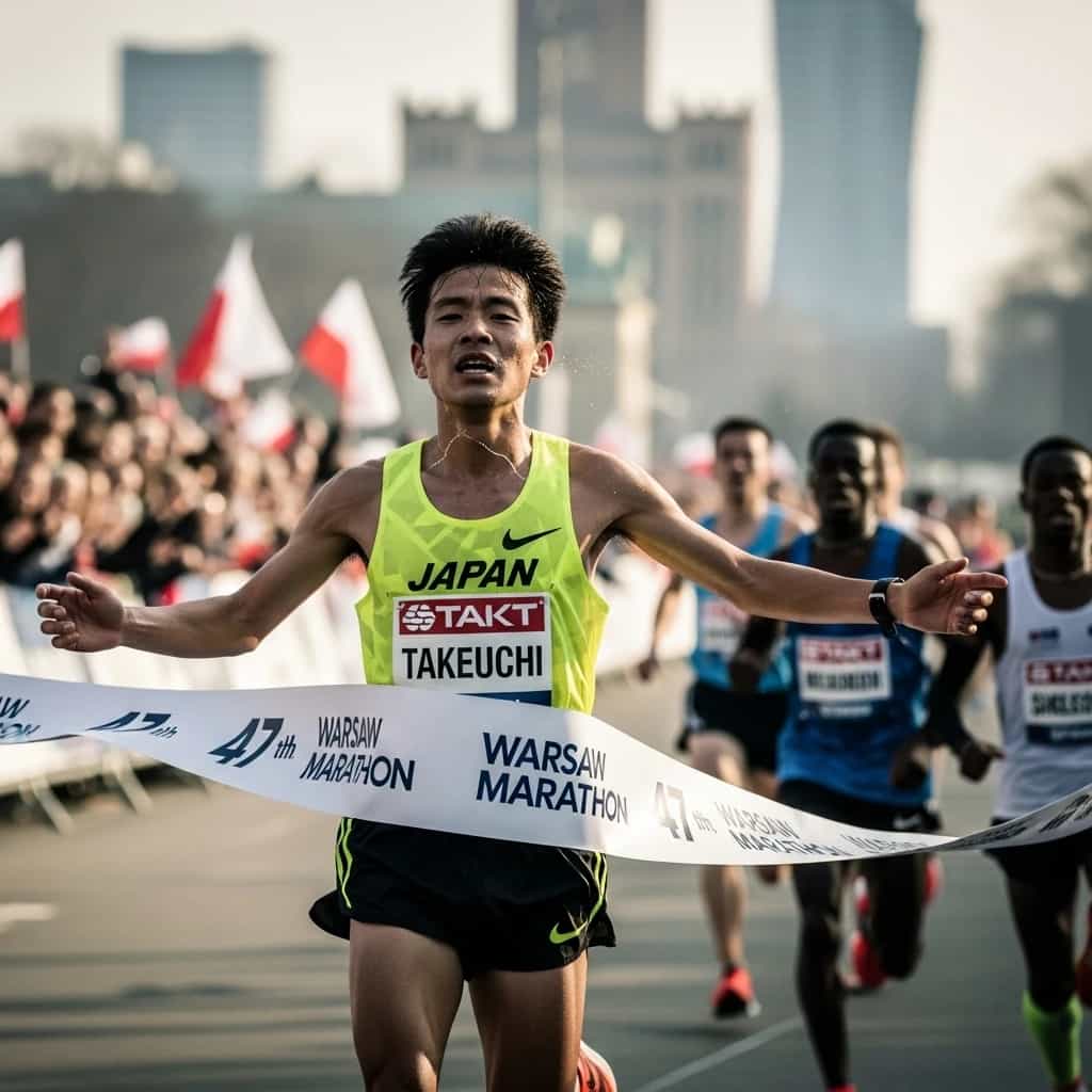 Japończyk Takeuchi triumfuje w 47. Maratonie Warszawskim, Polacy z tytułami mistrzowskimi