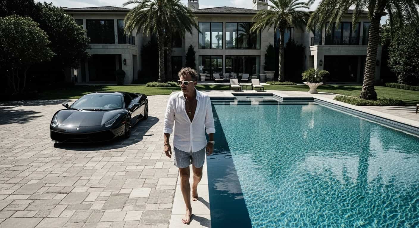 Seweryn Krajewski prowadzi luksusowe życie w USA - pokazał dom z basenem i ekskluzywne auto