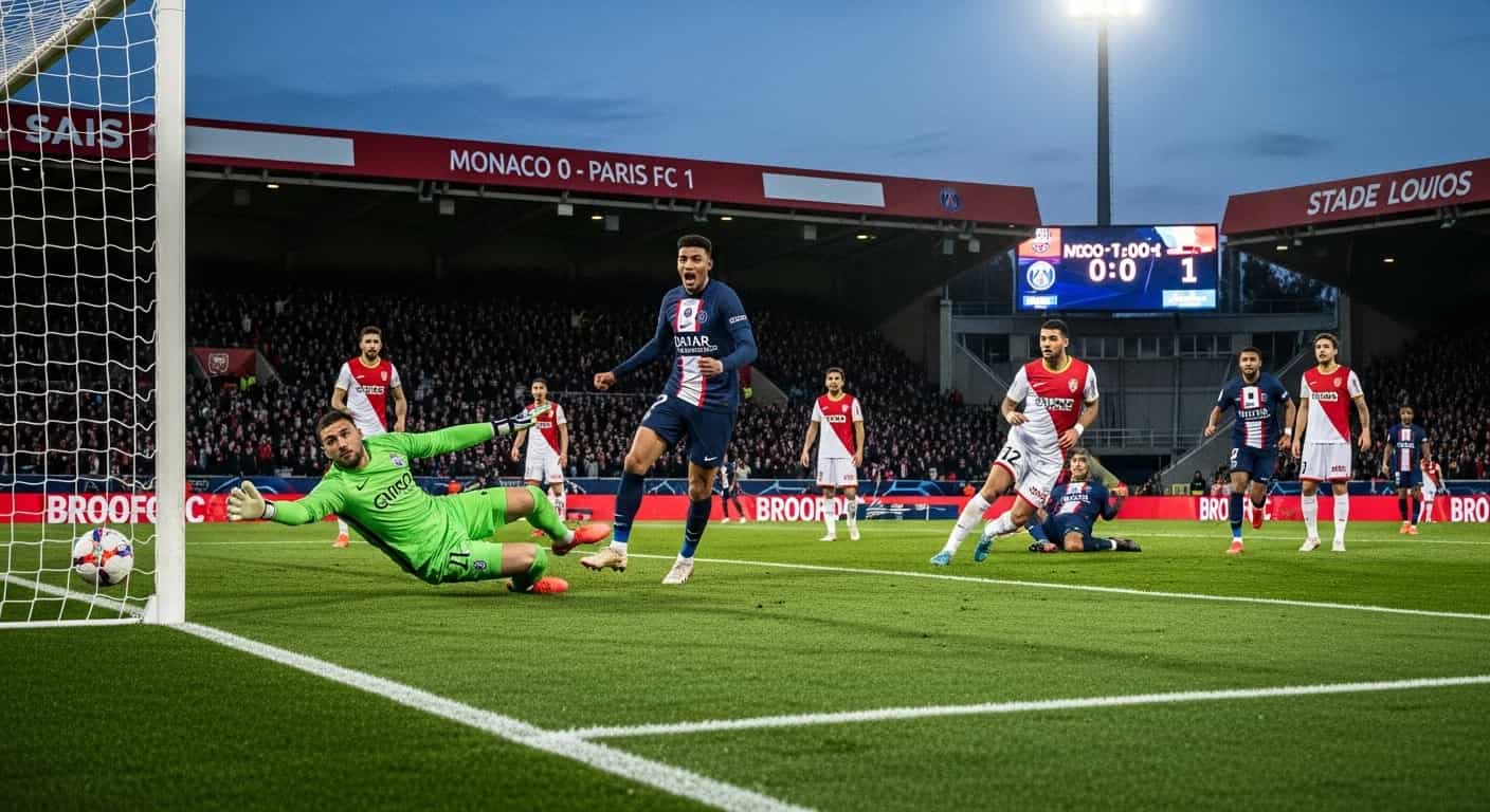 Paris FC sprawia sensację na Stade Louis II, pokonując Monaco 1-0
