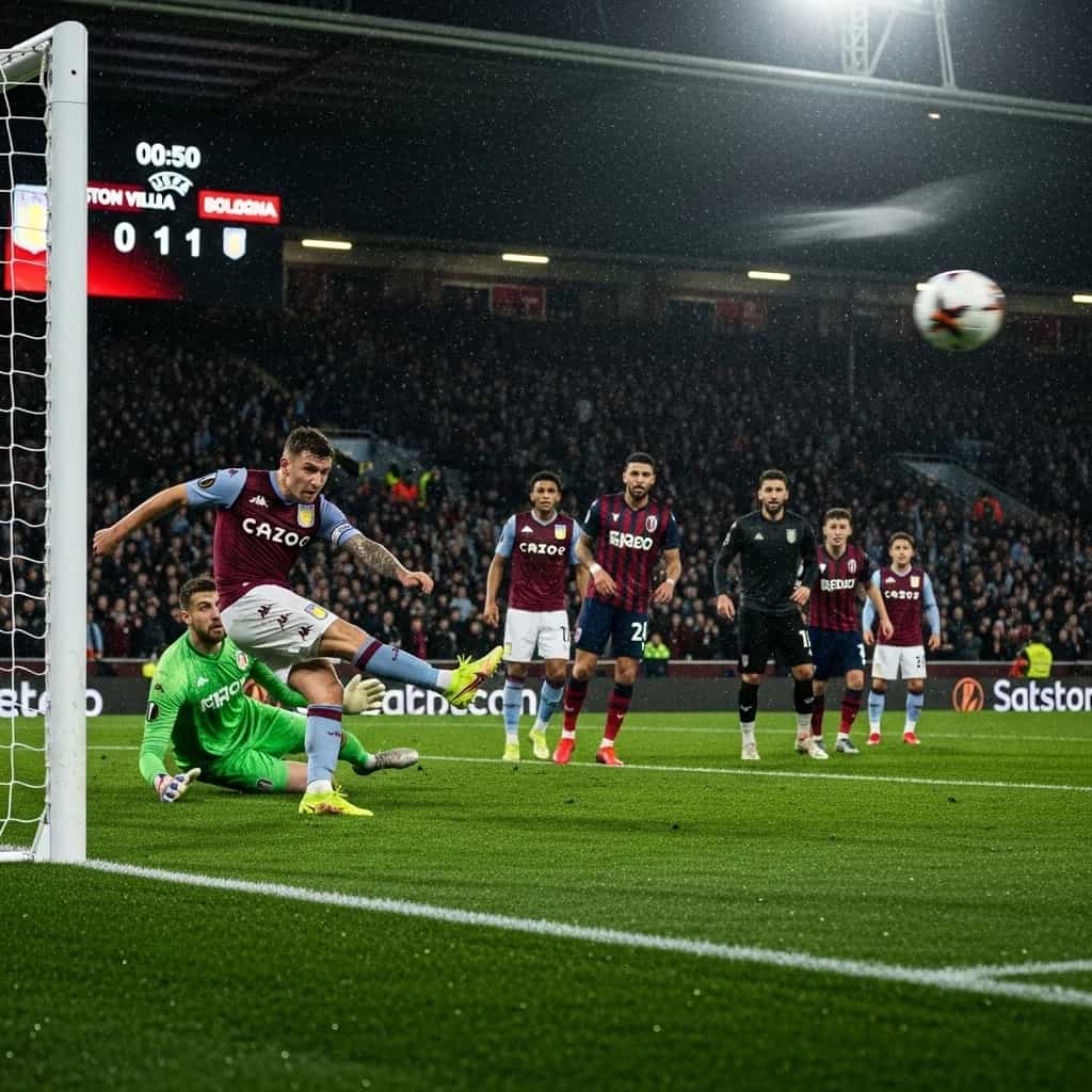 Aston Villa prowadzi z Bologną w Lidze Europy dzięki golowi McGinna z dystansu