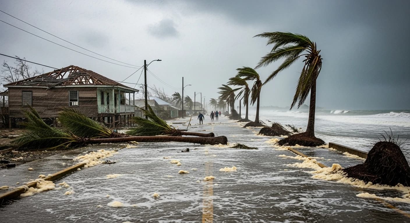 Huragan Melissa pustoszy Jamajkę - najsilniejszy żywioł w historii Atlantyku zmierza ku Kubie
