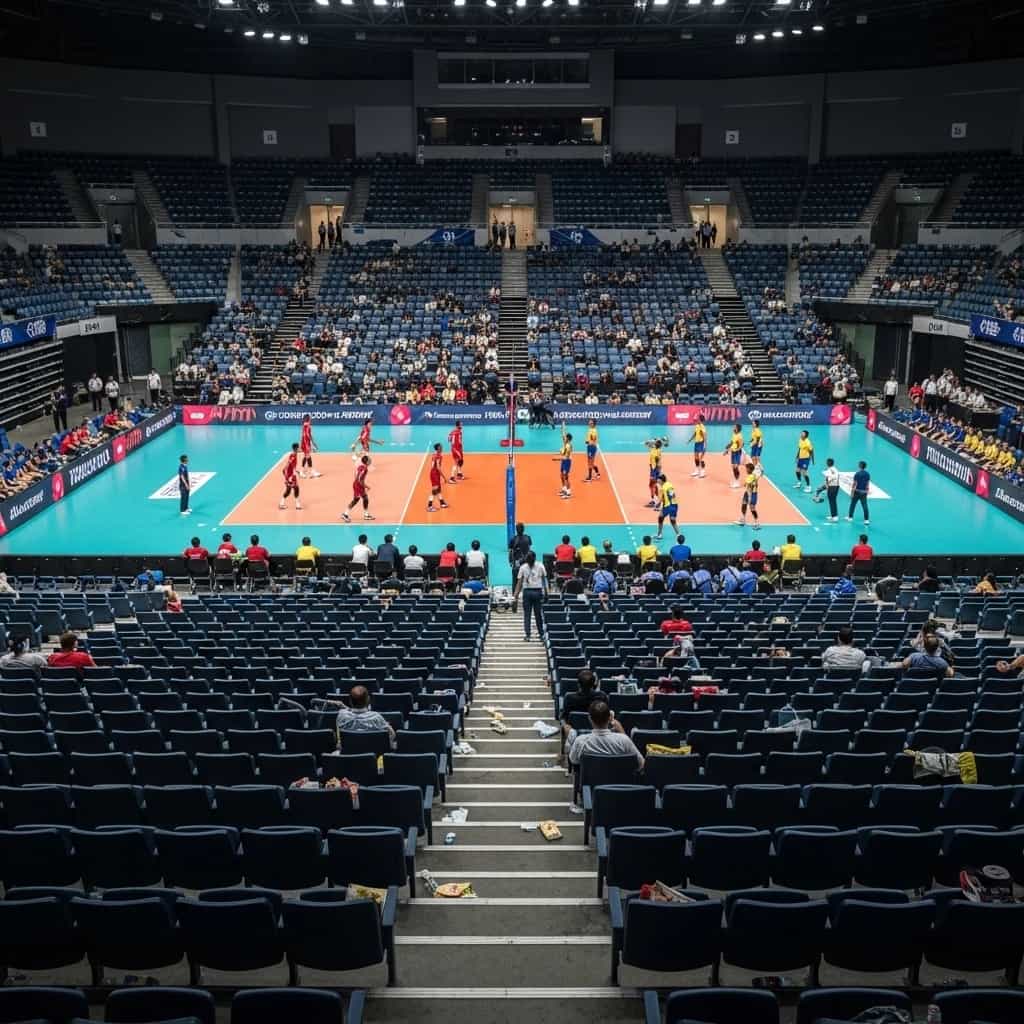 Mistrzostwa świata w siatkówce na Filipinach - pustki na trybunach i problemy organizacyjne