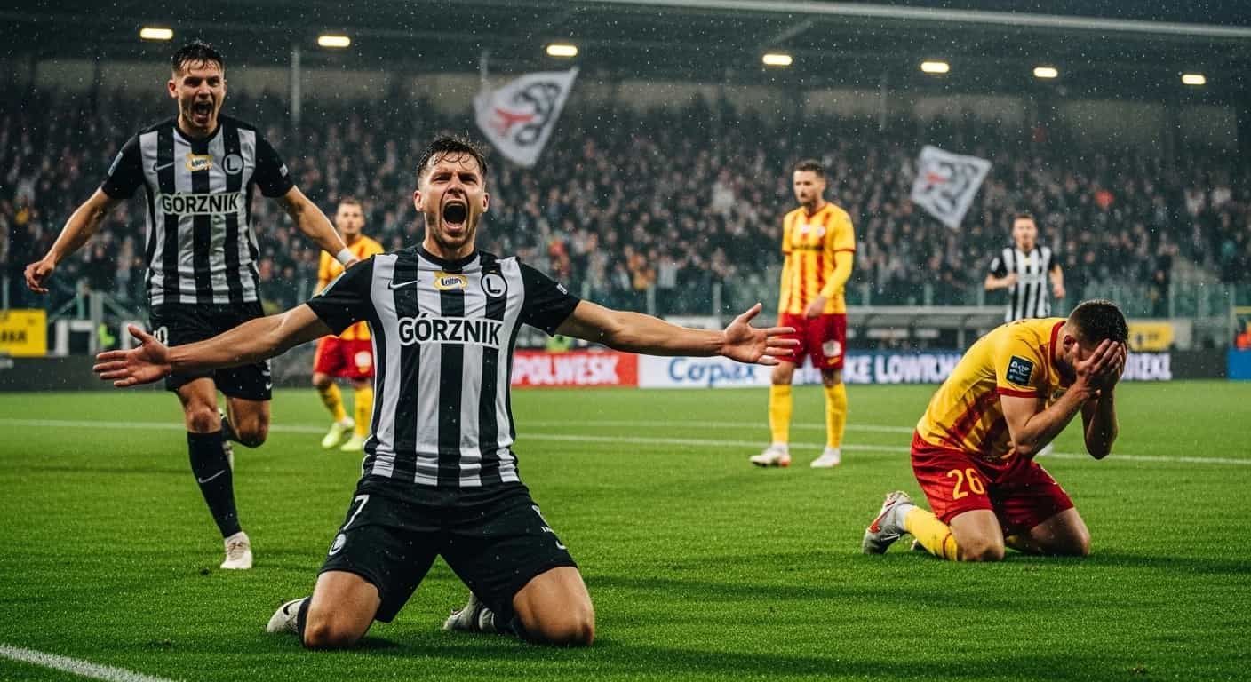 Górnik Zabrze nowym liderem Ekstraklasy po dramatycznym zwycięstwie nad Jagiellonią