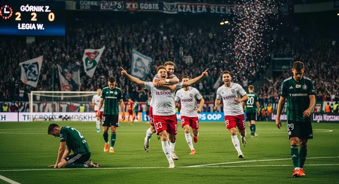 Górnik Zabrze pokonuje Legię Warszawa 2-0 w hicie Ekstraklasy