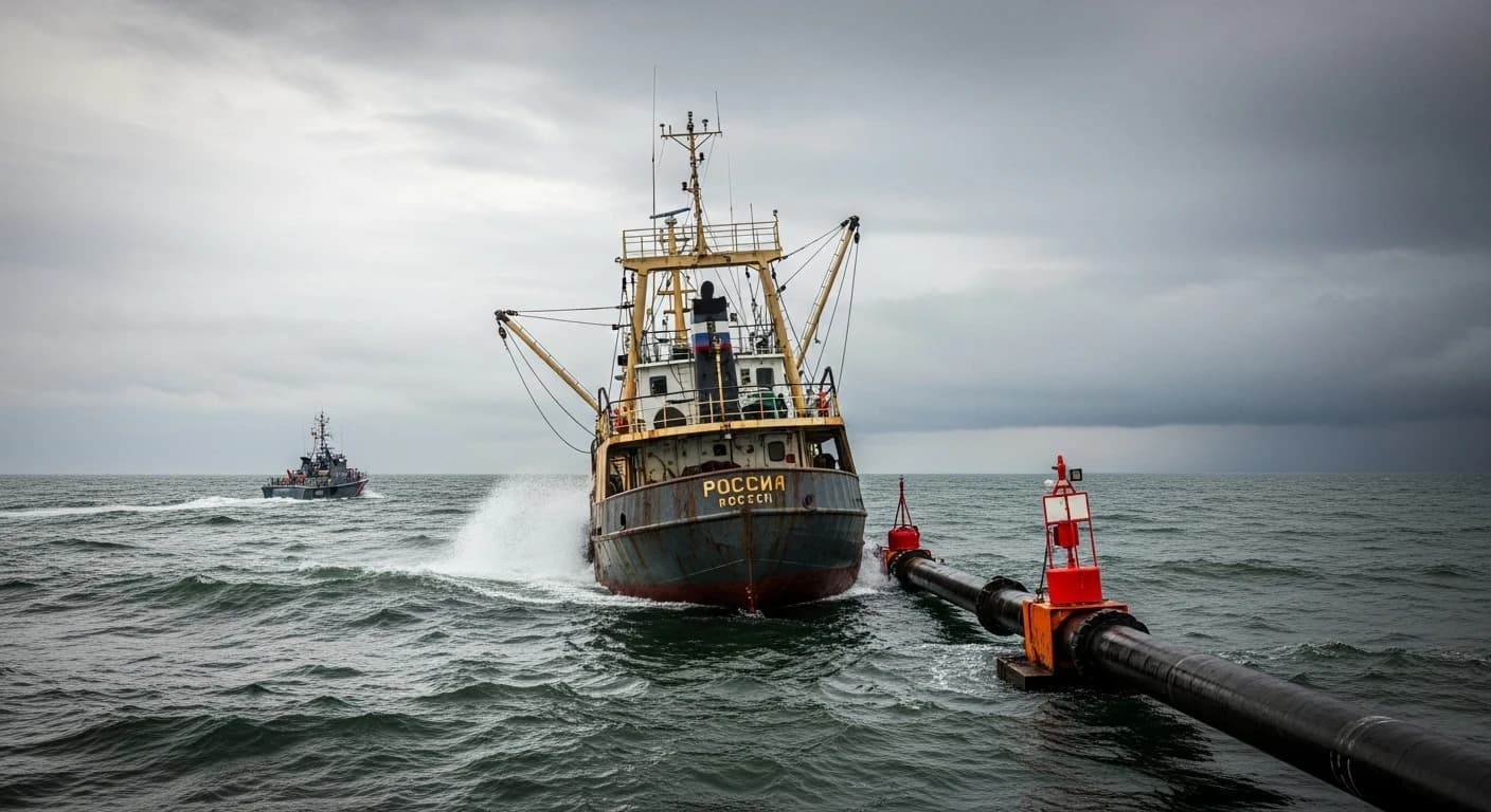 Incydent z rosyjskim kutrem w pobliżu Szczecina - jednostka dryfowała przy rurociągu gazowym