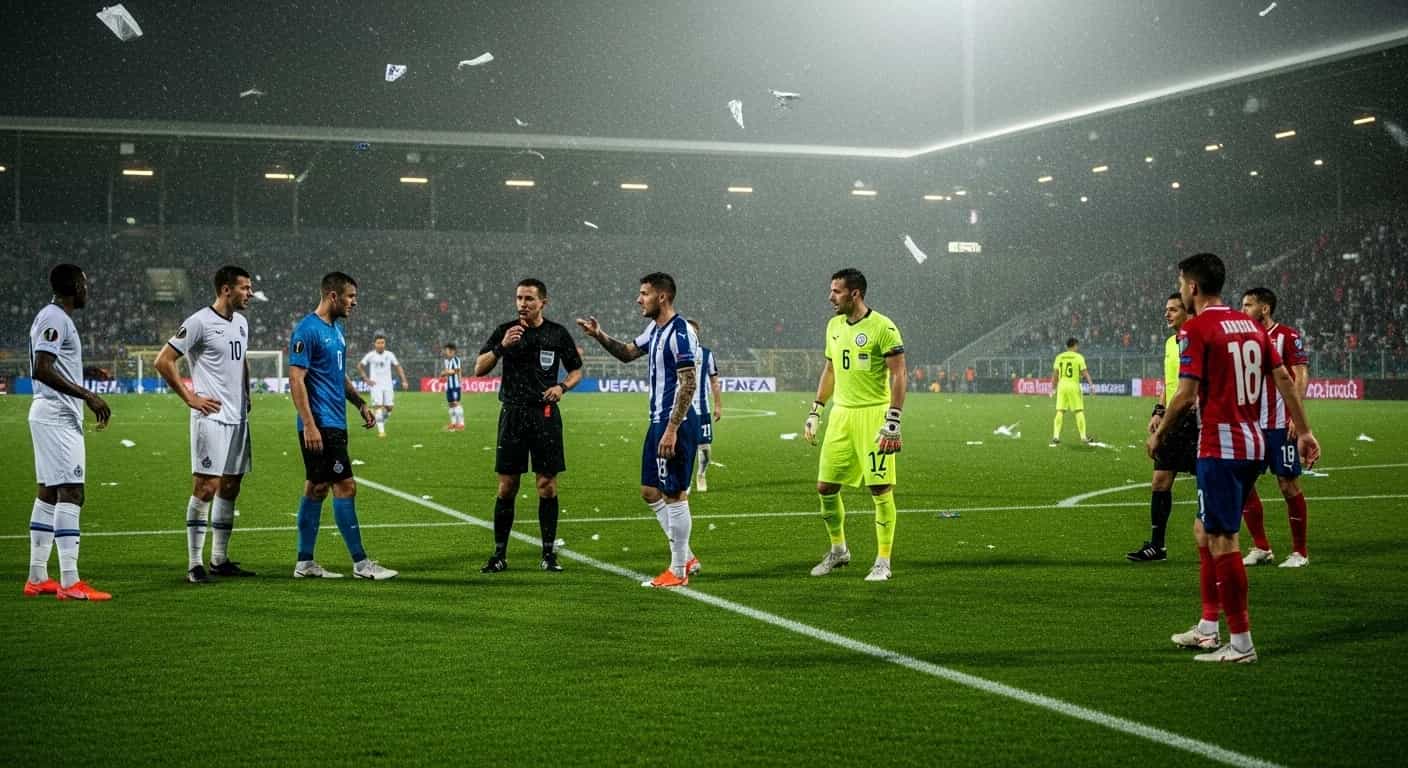 Burza przerwała mecz Ligi Konferencji między Rijeką a Spartą Praga po 14 minutach gry