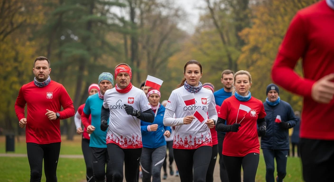 Patriotyczny parkrun w Łowiczu z okazji Święta Niepodległości - 165. edycja w biało-czerwonych barwach