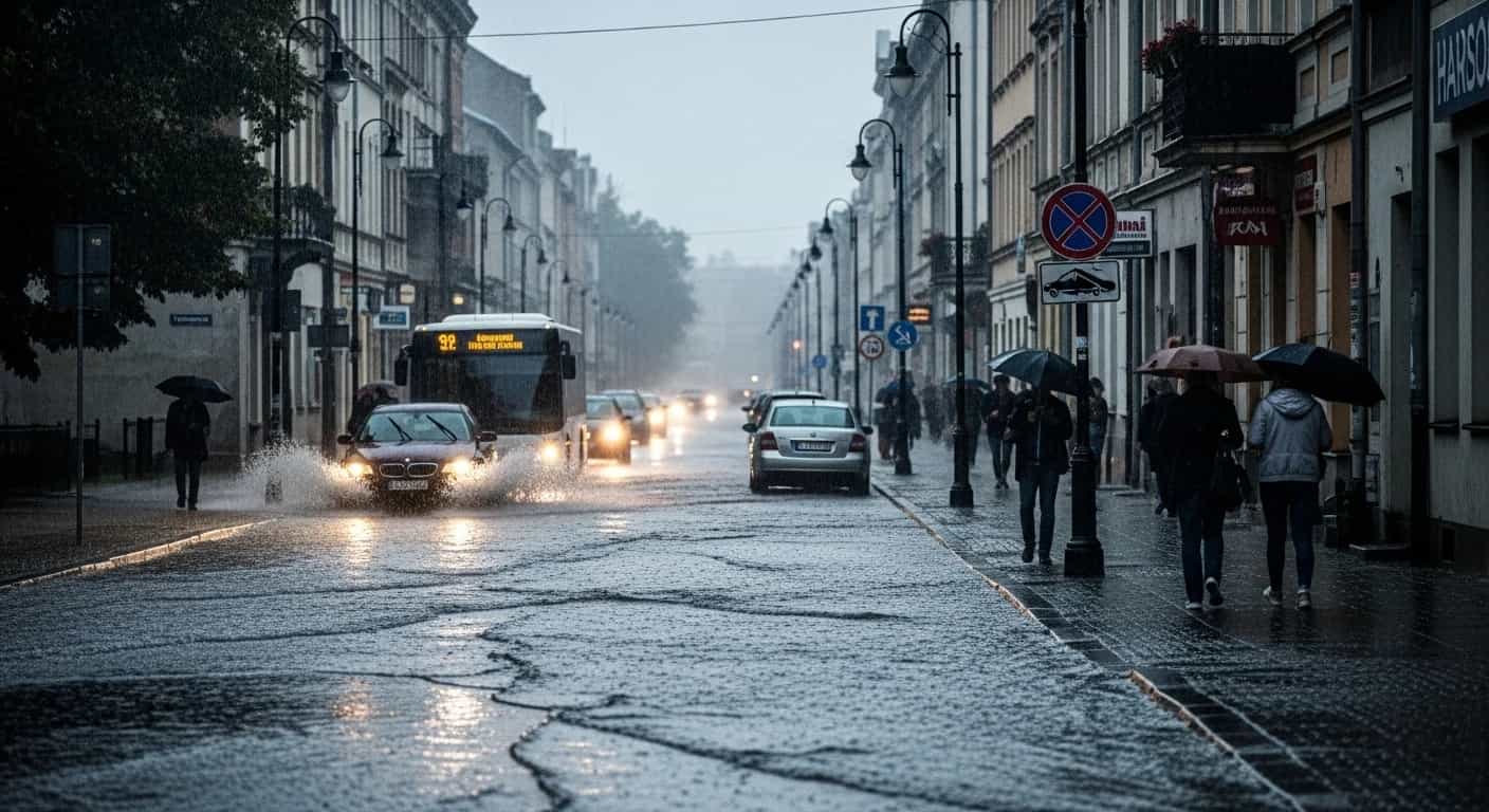 Intensywne opady deszczu w Siedlcach - ostrzeżenie meteorologiczne na 28 października