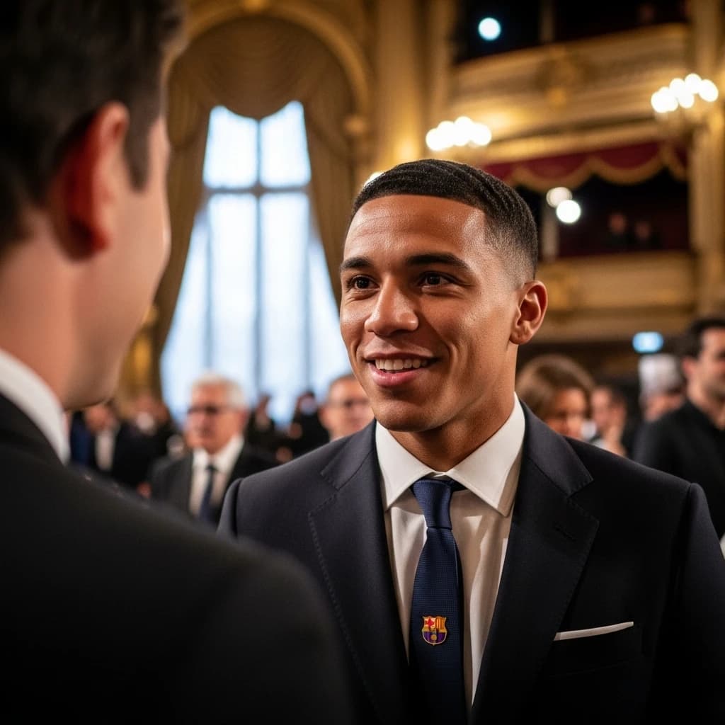 Raphinha reprezentuje Barcelonę podczas ceremonii Złotej Piłki w Paryżu