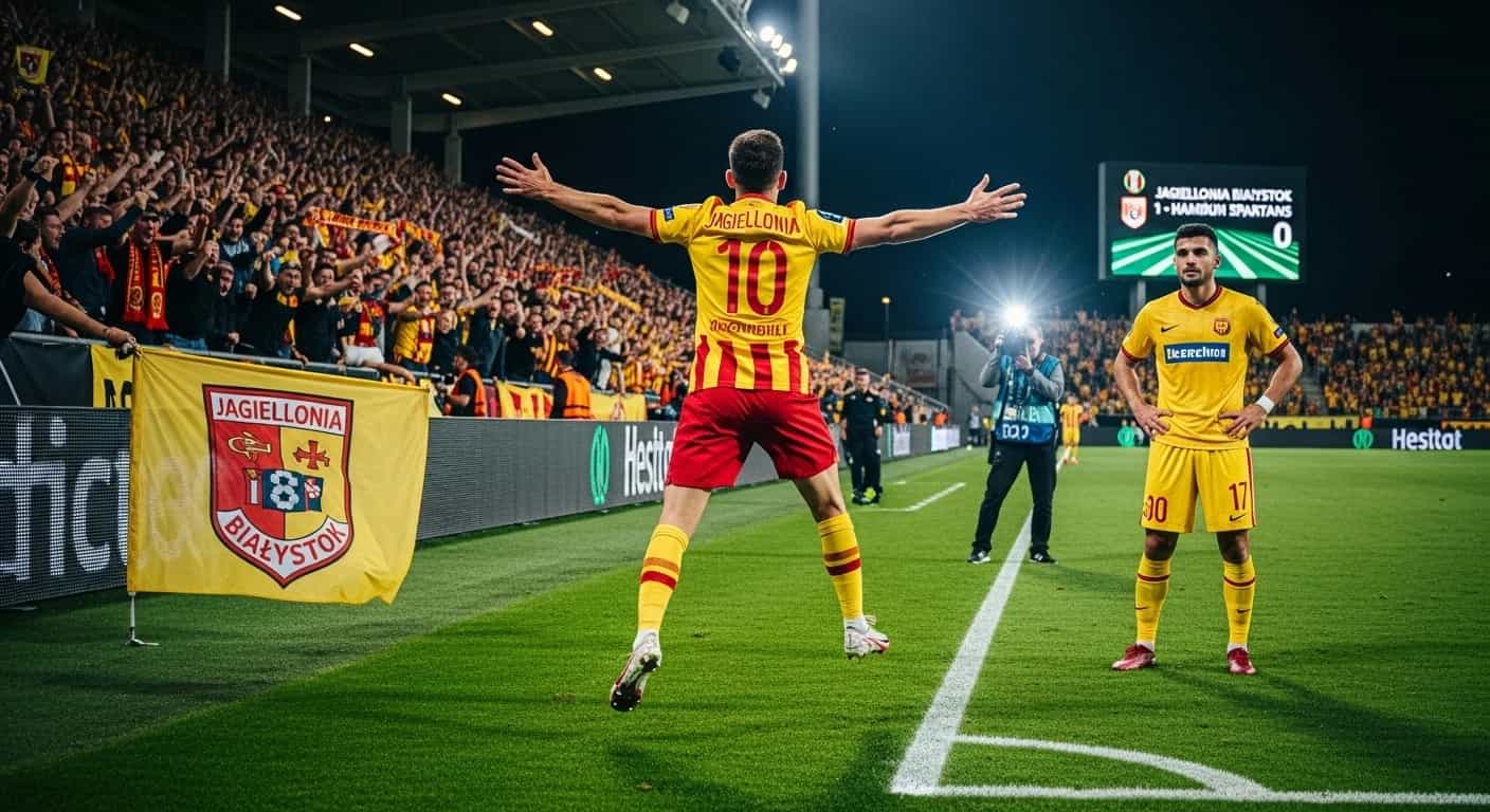 Jagiellonia Białystok triumfuje w debiucie Ligi Konferencji, pokonując Hamrun Spartans 1:0