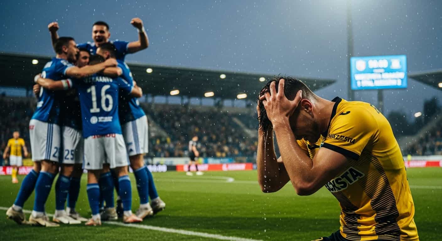 Wieczysta Kraków przegrywa ze Stalą Rzeszów po dramatycznym golu w 90. minucie