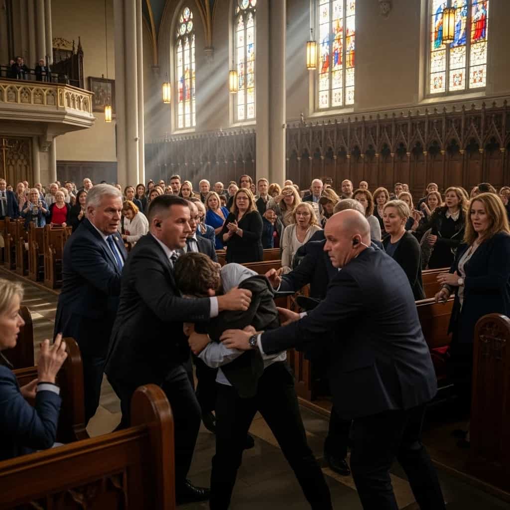 Incydent podczas mszy z udziałem prezydenta Nawrockiego w USA - służby musiały interweniować