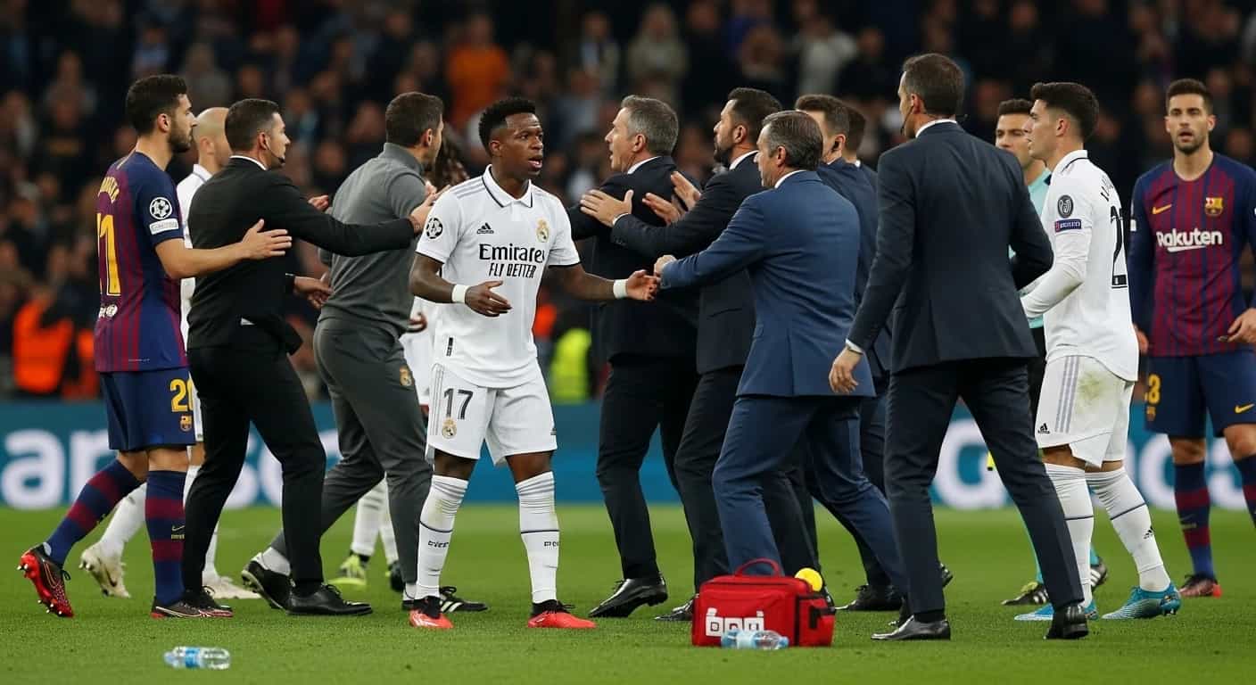 Vinicius Junior w centrum skandalu po El Clasico - awantura na Santiago Bernabeu
