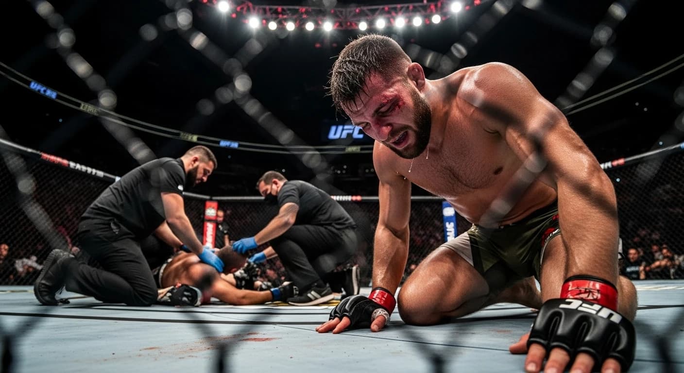 Mateusz Rębecki przegrał w UFC 321 po dramatycznej walce z kontuzją rywala