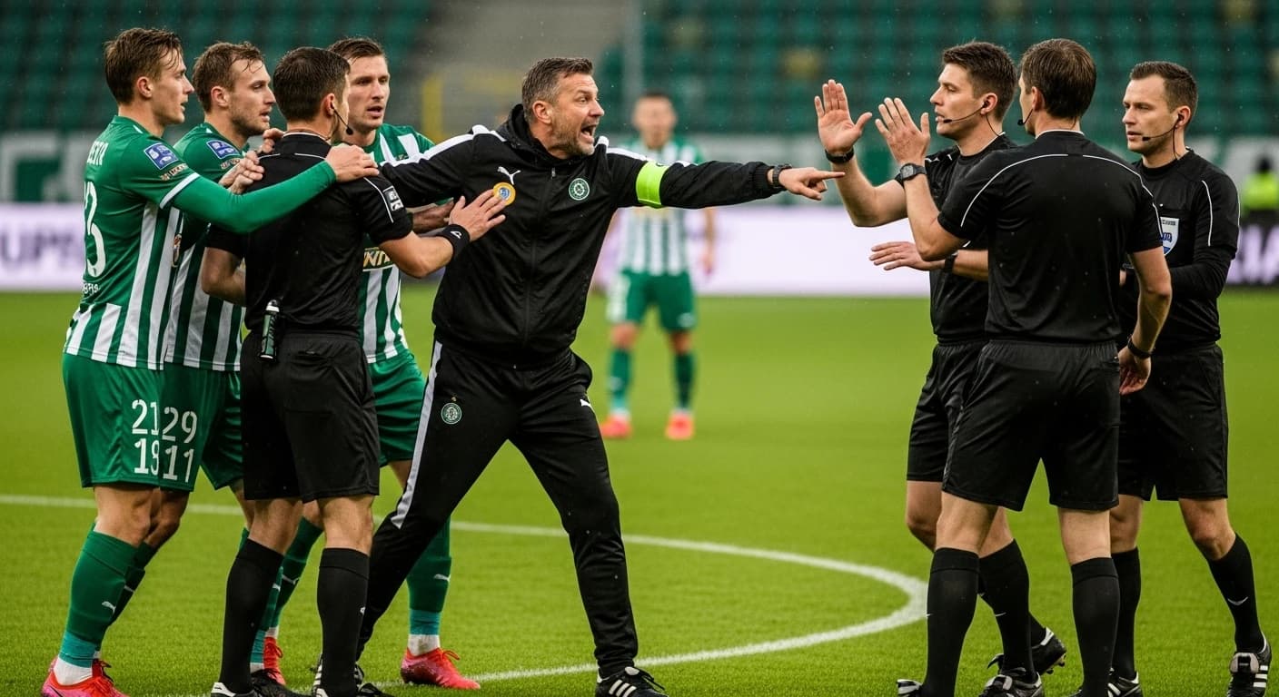 Skandal w Pucharze Polski - trener Puszczy ruszył na sędziów po kontrowersyjnej porażce