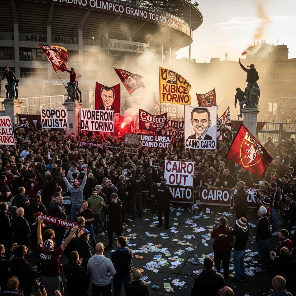 Kibice Torino organizują radykalny protest przeciwko prezesowi Cairo przed meczem z Pisą