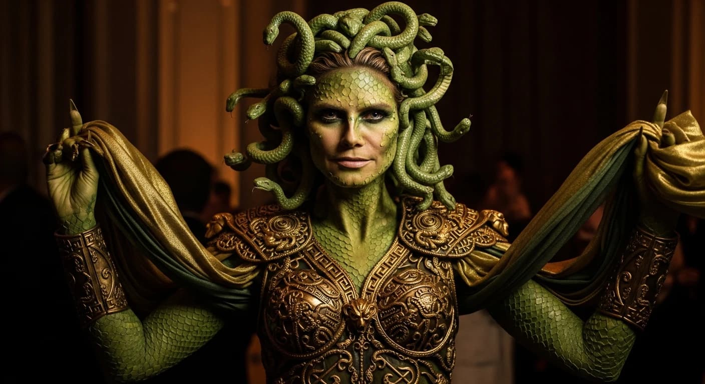 Heidi Klum ponownie zachwyciła na Halloween 2024 - przebrała się za mitologiczną Meduzę